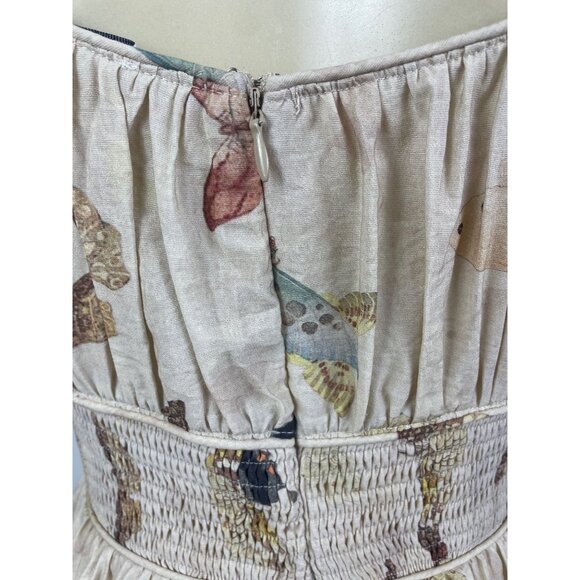 Jacquie The Label Butterfly Print Women’s White Peasant Dress Size S - Picture 6 of 10